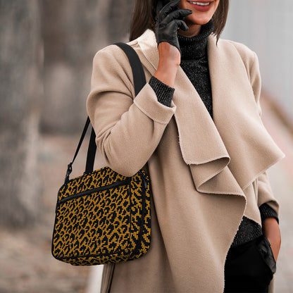 Wild Leopard Knitted Pattern Print Double Strap Bible Bag