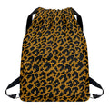 Wild Leopard Knitted Pattern Print Drawstring Backpack