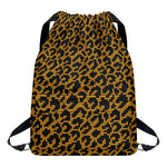 Wild Leopard Knitted Pattern Print Drawstring Backpack
