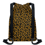 Wild Leopard Knitted Pattern Print Drawstring Backpack