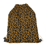 Wild Leopard Knitted Pattern Print Drawstring Bag