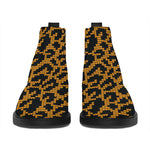 Wild Leopard Knitted Pattern Print Flat Ankle Boots