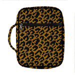 Wild Leopard Knitted Pattern Print Front Pocket Bible Bag
