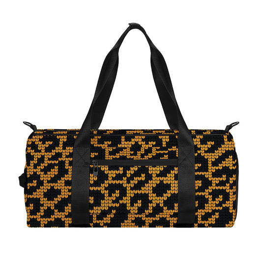 Wild Leopard Knitted Pattern Print Gym Bag