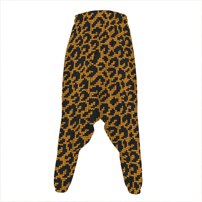 Wild Leopard Knitted Pattern Print Hammer Pants