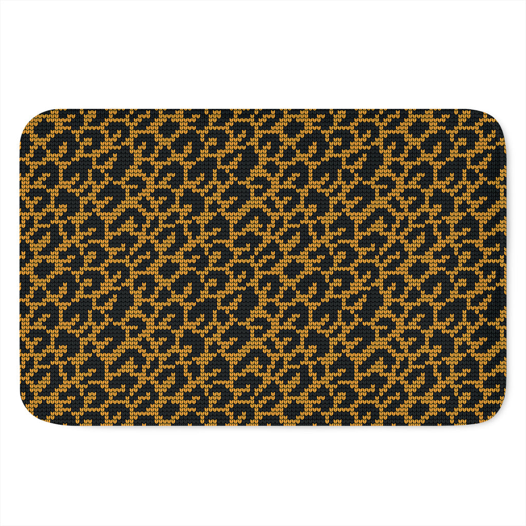 Wild Leopard Knitted Pattern Print Indoor Door Mat