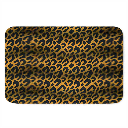 Wild Leopard Knitted Pattern Print Indoor Door Mat