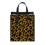 Wild Leopard Knitted Pattern Print Insulated Lunch Tote