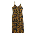 Wild Leopard Knitted Pattern Print Jersey Midi Cami Dress