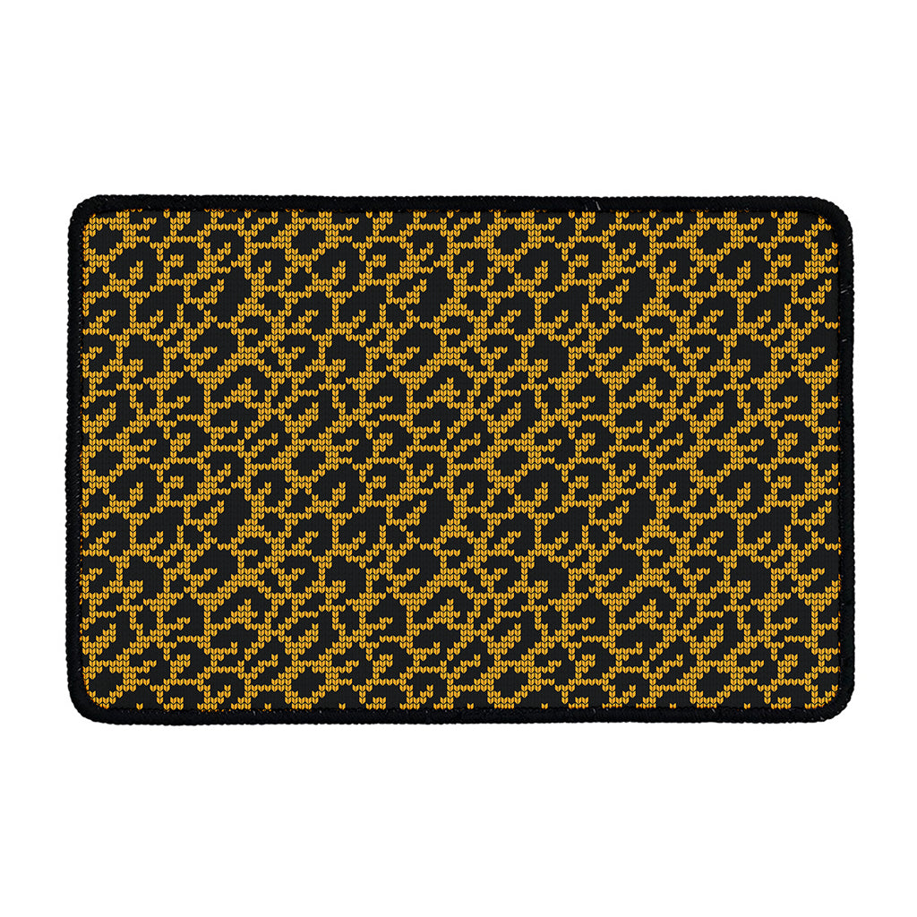 Wild Leopard Knitted Pattern Print Kitchen Mat