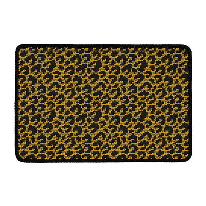 Wild Leopard Knitted Pattern Print Kitchen Mat