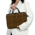 Wild Leopard Knitted Pattern Print Laptop Sleeve With Handle