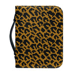 Wild Leopard Knitted Pattern Print Leather Bible Cover