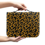 Wild Leopard Knitted Pattern Print Leather Bible Cover