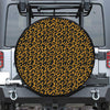 Wild Leopard Knitted Pattern Print Leather Spare Tire Cover