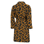 Wild Leopard Knitted Pattern Print Men's Bathrobe