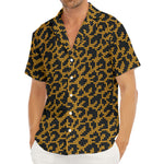 Wild Leopard Knitted Pattern Print Men's Deep V-Neck Shirt