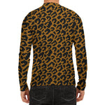 Wild Leopard Knitted Pattern Print Men's Long Sleeve Rash Guard