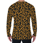 Wild Leopard Knitted Pattern Print Men's Long Sleeve T-Shirt