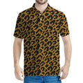 Wild Leopard Knitted Pattern Print Men's Polo Shirt