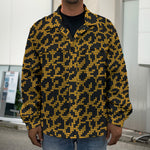 Wild Leopard Knitted Pattern Print Men's Shirt Jacket