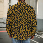 Wild Leopard Knitted Pattern Print Men's Shirt Jacket