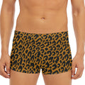 Wild Leopard Knitted Pattern Print Men's Short Boxer Briefs
