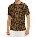 Wild Leopard Knitted Pattern Print Men's Short Sleeve Rash Guard