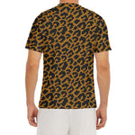 Wild Leopard Knitted Pattern Print Men's Short Sleeve Rash Guard