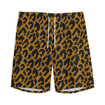 Wild Leopard Knitted Pattern Print Men's Sports Shorts