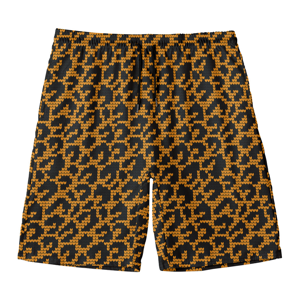 Wild Leopard Knitted Pattern Print Men's Swim Trunks