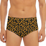 Wild Leopard Knitted Pattern Print Men's Triangle Swim Briefs