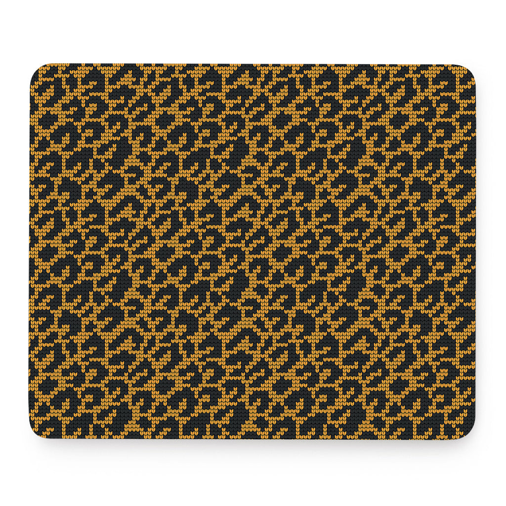 Wild Leopard Knitted Pattern Print Mouse Pad