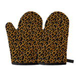 Wild Leopard Knitted Pattern Print Oven Mitts