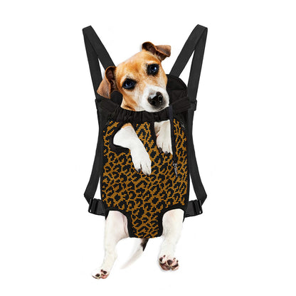 Wild Leopard Knitted Pattern Print Pet Carrier Backpack