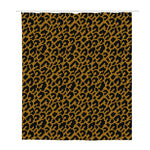 Wild Leopard Knitted Pattern Print Polyester Shower Curtain