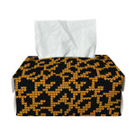 Wild Leopard Knitted Pattern Print Rectangle Tissue Box Cover