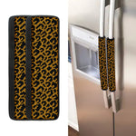 Wild Leopard Knitted Pattern Print Refrigerator Handle Covers