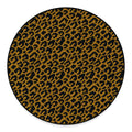 Wild Leopard Knitted Pattern Print Round Floor Mat