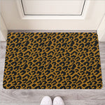 Wild Leopard Knitted Pattern Print Rubber Doormat