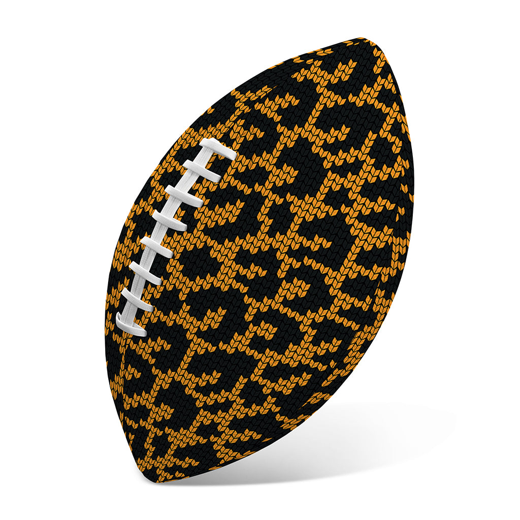 Wild Leopard Knitted Pattern Print Rugby Ball