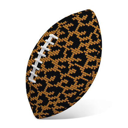 Wild Leopard Knitted Pattern Print Rugby Ball