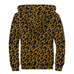 Wild Leopard Knitted Pattern Print Sherpa Lined Zip Up Hoodie