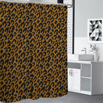 Wild Leopard Knitted Pattern Print Shower Curtain