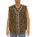 Wild Leopard Knitted Pattern Print Sleeveless Baseball Jersey