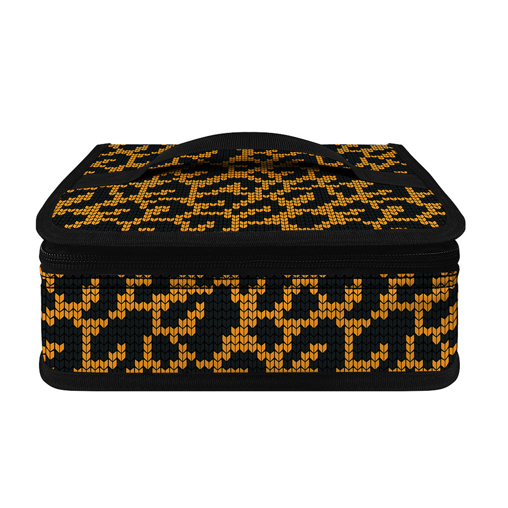 Wild Leopard Knitted Pattern Print Small Lunch Bag