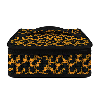 Wild Leopard Knitted Pattern Print Small Lunch Bag