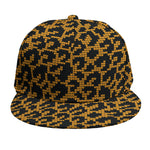 Wild Leopard Knitted Pattern Print Snapback Cap