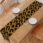 Wild Leopard Knitted Pattern Print Table Runner