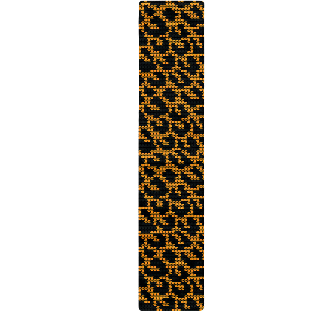 Wild Leopard Knitted Pattern Print Table Runner